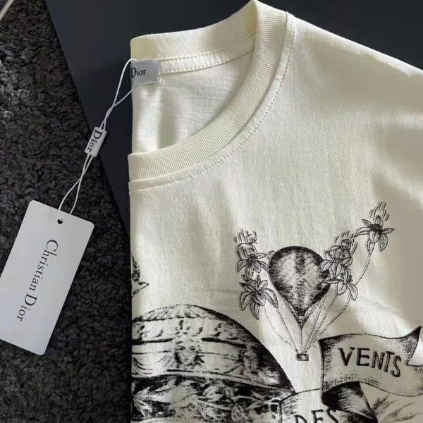 可愛い◆上質 ディオール Tシャツ コピー シンプル ロゴ刺繍入り コットンジャージー des48459 - 画像 (3)