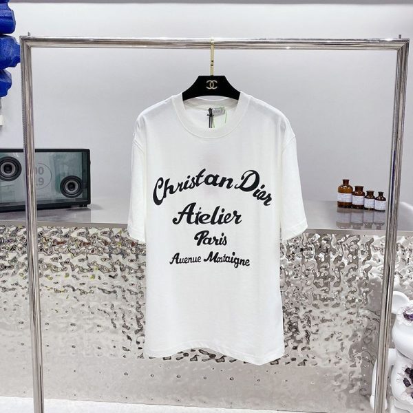21AW新作◆上質 ディオール Tシャツ コピー シンプル ロゴ刺繍入り コットンジャージー dep21203 - 画像 (3)