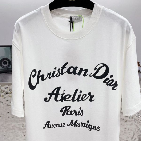 21AW新作◆上質 ディオール Tシャツ コピー シンプル ロゴ刺繍入り コットンジャージー dep21203 - 画像 (5)
