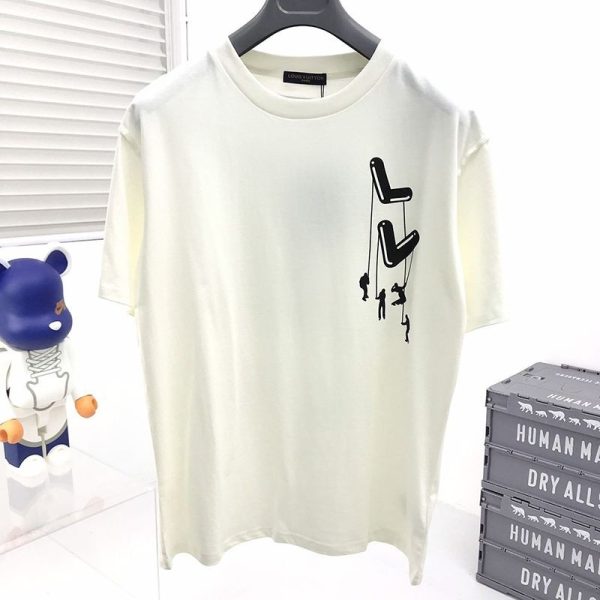 超希少！ルイヴィトン 偽物 Tシャツ トップス 半袖 メンズ レッド vul57718 - 画像 (2)