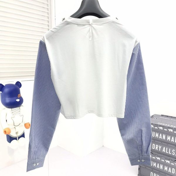 送料込ミュウミュウ 偽物★クリスタル クロップドコットンTシャツ MJL8161V6FF0009 - 画像 (2)