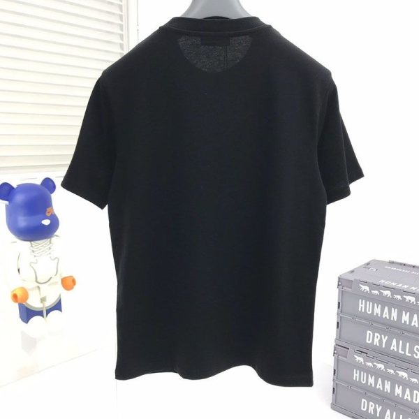 大人気!!新色プラダ スーパーコピー コントラストトライアングル ロゴ コットンTシャツ ブラック pue73875 - 画像 (2)