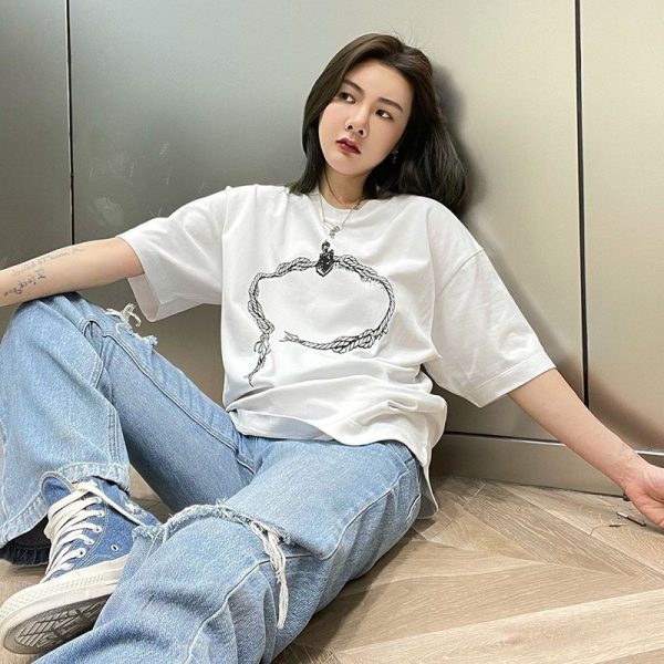 希少色プラダ プリントコットンTシャツ 偽物 2色 puu55816 - 画像 (4)