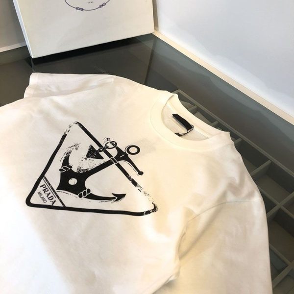 春夏新作プラダ 偽物 ロゴ コットンTシャツ puc58898 - 画像 (3)