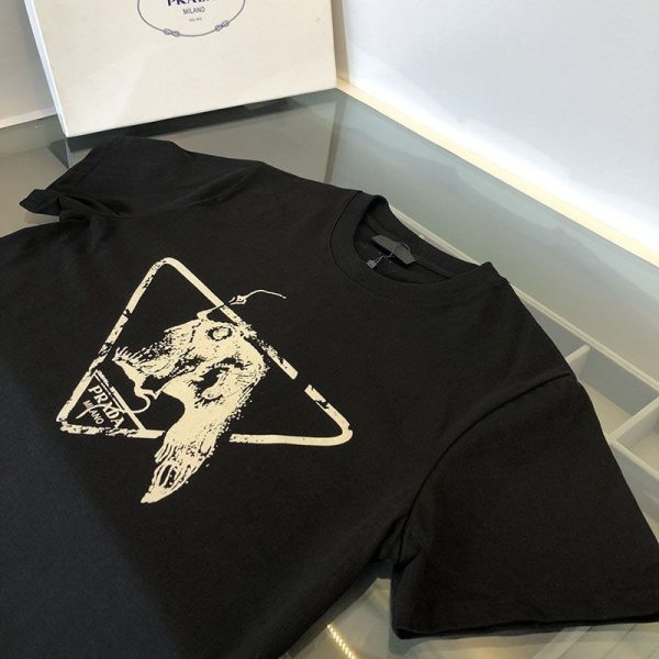 稀少プラダ コピー ロゴ コットンTシャツ pup96231 - 画像 (3)