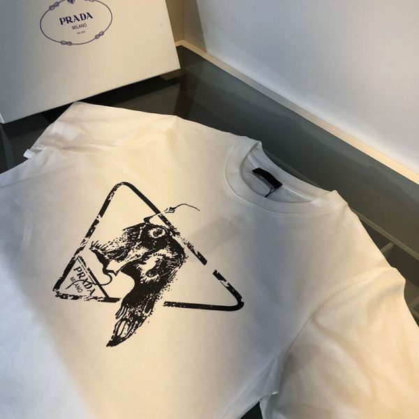 春夏新作プラダ ロゴ コットンTシャツ スーパーコピー pub25537 - 画像 (3)