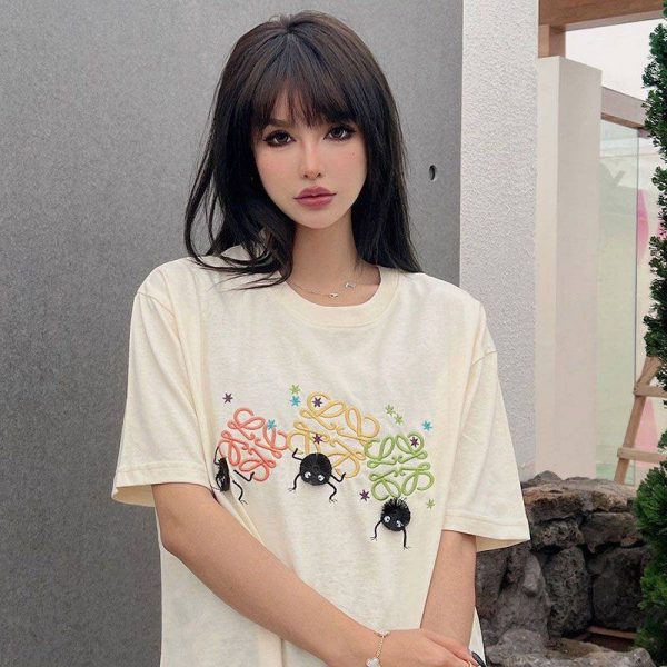 送料込ロエベ コピー『千と千尋の神隠し』ススワタリ アナグラム Tシャツ (コットン) loc51628 - 画像 (3)