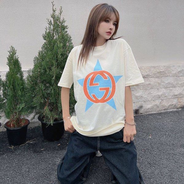 希少色グッチ ロゴ コットン Tシャツ スーパーコピー gua31499 - 画像 (3)