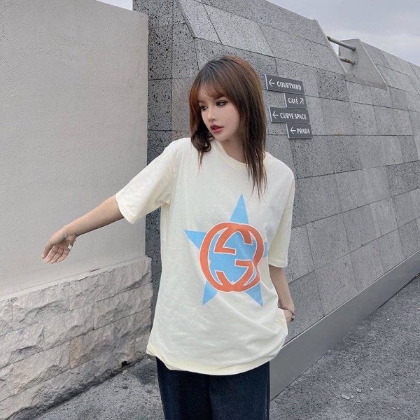 希少色グッチ ロゴ コットン Tシャツ スーパーコピー gua31499 - 画像 (5)