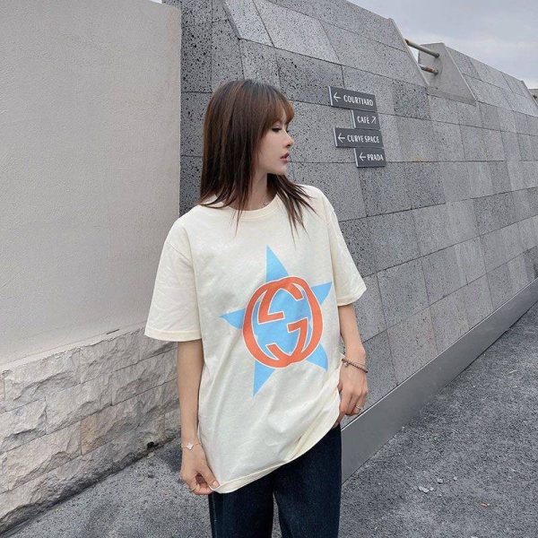 希少色グッチ ロゴ コットン Tシャツ スーパーコピー gua31499 - 画像 (6)