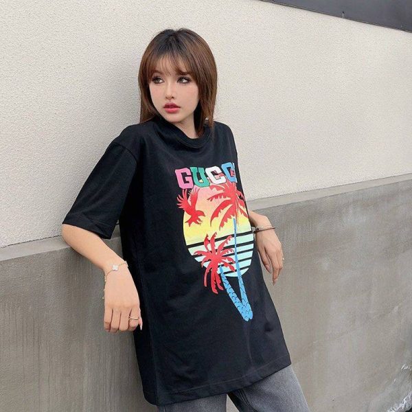 21AW新作グッチ ヤシ コットン Tシャツ コピー guc81693 - 画像 (4)