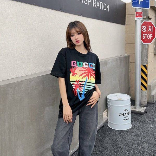 21AW新作グッチ ヤシ コットン Tシャツ コピー guc81693 - 画像 (7)