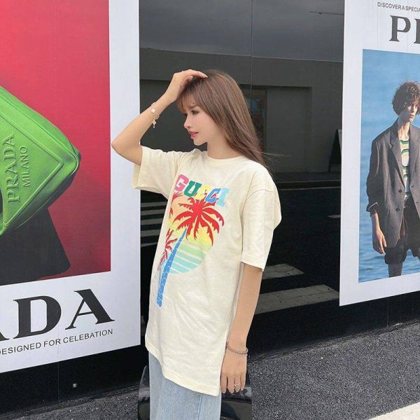 一目惚れ♪グッチ ヤシ コットン Tシャツ 偽物 guo68402 - 画像 (4)
