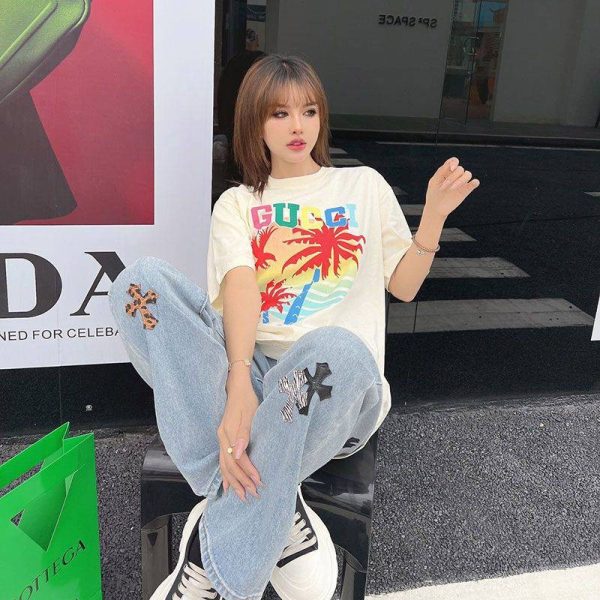 一目惚れ♪グッチ ヤシ コットン Tシャツ 偽物 guo68402 - 画像 (5)