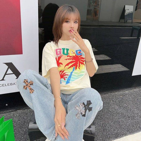一目惚れ♪グッチ ヤシ コットン Tシャツ 偽物 guo68402 - 画像 (6)