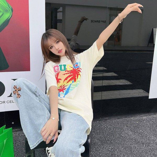 一目惚れ♪グッチ ヤシ コットン Tシャツ 偽物 guo68402 - 画像 (9)