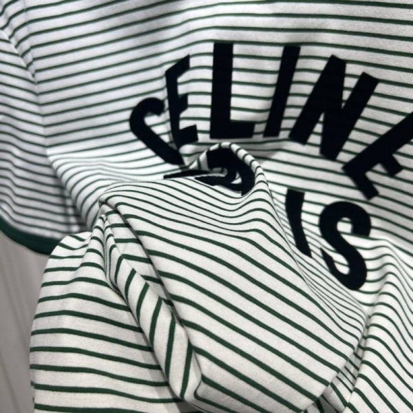 稀少セリーヌ PARIS ストライプ Tシャツ 偽物/ コットンジャージー Cec25481 - 画像 (4)