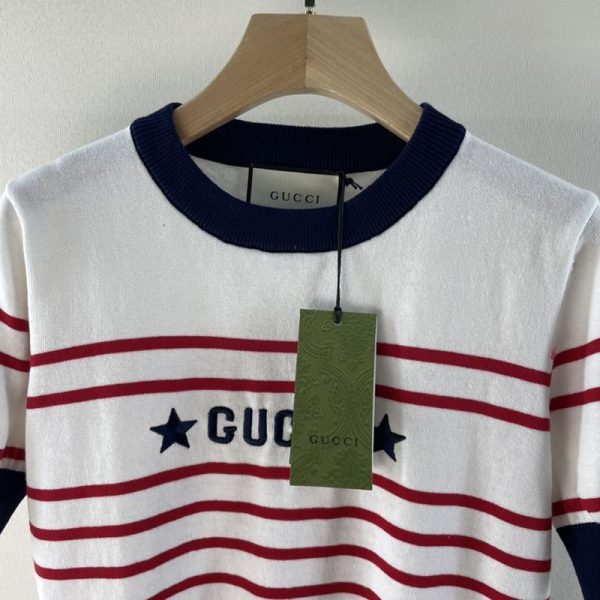 【日本未発売】グッチ ストライプ コットン 半袖 Tシャツ スーパーコピー guw08454 - 画像 (6)