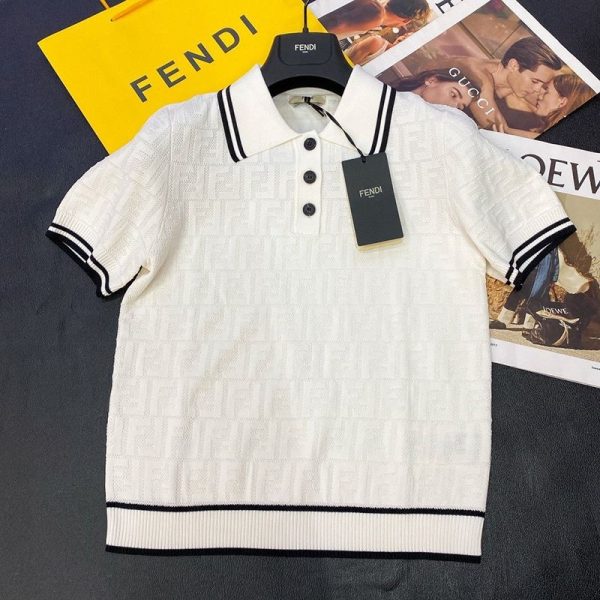 一目惚れ♪フェンディ ホワイトジャージー polo シャツ 半袖 コピー fev57315 - 画像 (2)