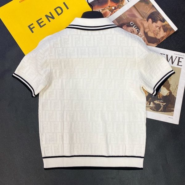 一目惚れ♪フェンディ ホワイトジャージー polo シャツ 半袖 コピー fev57315 - 画像 (3)