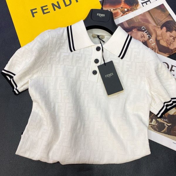 一目惚れ♪フェンディ ホワイトジャージー polo シャツ 半袖 コピー fev57315 - 画像 (4)
