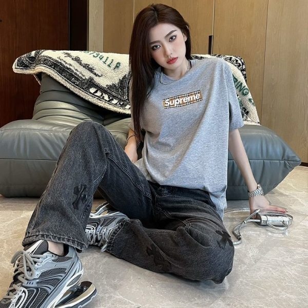 春夏新作 コラボ シュプリーム × バーバリー ボックスロゴTシャツ パロディ Shv76947 - 画像 (4)