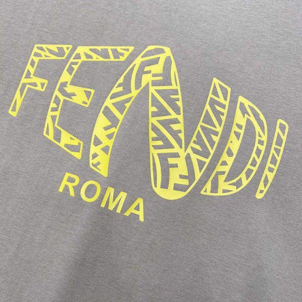 稀少 フェンディ ROMA ロゴ クルーネック 偽物 Tシャツ fez50771 - 画像 (5)
