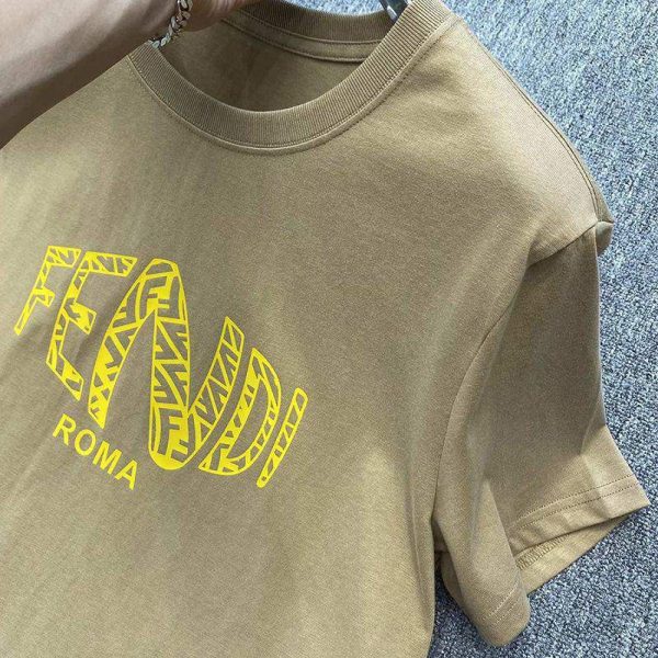 稀少 フェンディ ROMA ロゴ クルーネック 偽物 Tシャツ fez50771 - 画像 (7)