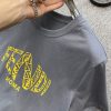 《大人気》フェンディ ROMA ロゴ クルーネック コピー Tシャツ fel93787 - 画像 (5)