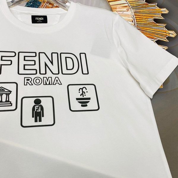 人気No1 フェンディ ROMA ロゴ クルーネックコピー Tシャツ fek26035 - 画像 (6)