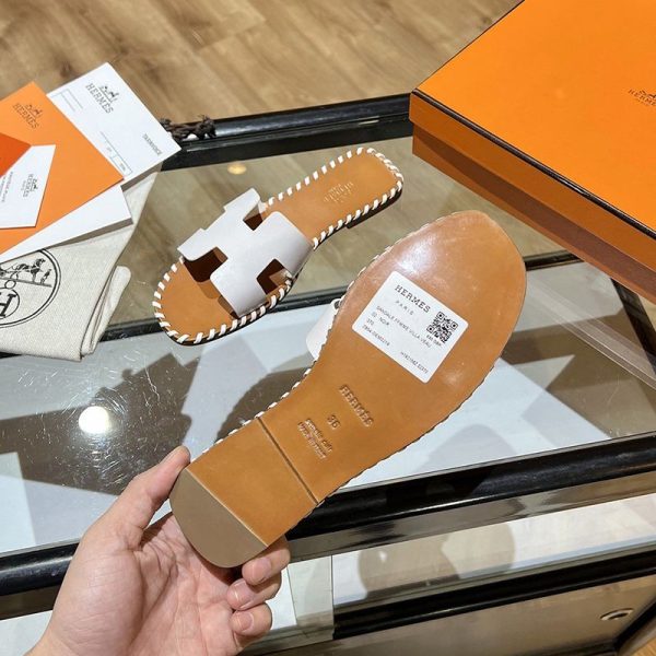 争奪戦エルメス Oran sandal オラン レザー＆キャンバス サンダル 偽物 送込 ery30046 - 画像 (2)