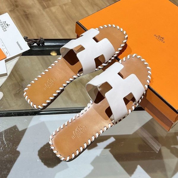 争奪戦エルメス Oran sandal オラン レザー＆キャンバス サンダル 偽物 送込 ery30046 - 画像 (3)