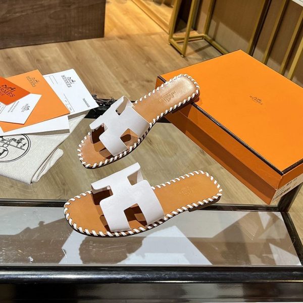 争奪戦エルメス Oran sandal オラン レザー＆キャンバス サンダル 偽物 送込 ery30046 - 画像 (4)