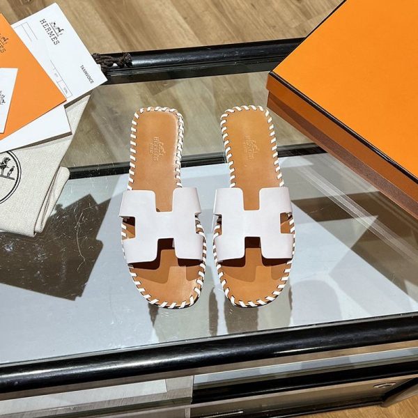 争奪戦エルメス Oran sandal オラン レザー＆キャンバス サンダル 偽物 送込 ery30046 - 画像 (5)