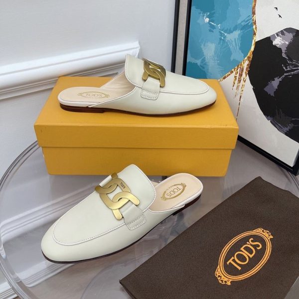 超希少！TODS ケイト レザー フラットミュール スーパーコピー tou95389 - 画像 (3)