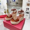 可愛いヴァレンティノ ストラップウェッジサンダル ラフィア ピンク 偽物 outlet Vuo16756 - 画像 (3)