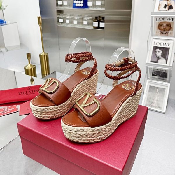 可愛いヴァレンティノ ストラップウェッジサンダル ラフィア ピンク 偽物 outlet Vuo16756 - 画像 (3)