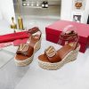 可愛いヴァレンティノ ストラップウェッジサンダル ラフィア ピンク 偽物 outlet Vuo16756 - 画像 (6)