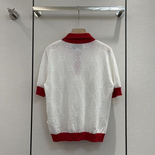 超話題!22新作 グッチ GGニット ストライプコットン ポロミニTシャツ 偽物 guj76575 - 画像 (3)