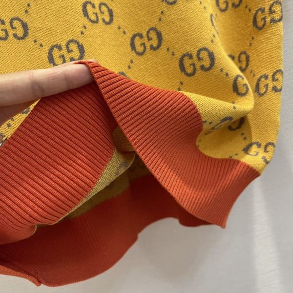 ビーズが可愛い！グッチ 半袖ニットTシャツ コピー イエロー コットン guk18530 - 画像 (4)