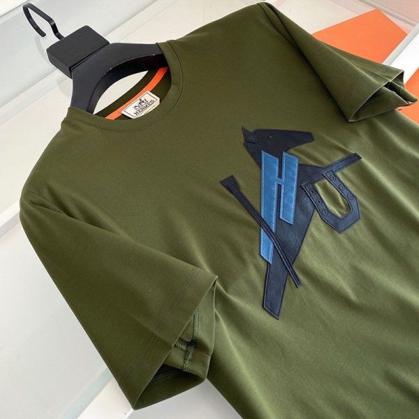 21-22AW【エルメス】レザーパッチロゴ コットン Tシャツ コピー erl28714 - 画像 (3)