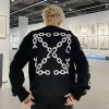 セール新作 オフホワイト ロゴ コットン スウェットシャツ 偽物 ofq57598 - 画像 (5)