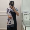 超希少！ロエベ コピー ウール&カシミヤ ロゴ入りスカーフ loe80635 - 画像 (2)
