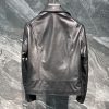 定番ロエベ ブラックレザー ジップ オーバージャケット 偽物 lot56692 - 画像 (2)