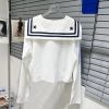 ミュウミュウ 刺繍ロゴ セーラー襟 クロップド コピー myw91174 - 画像 (2)