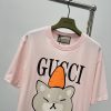 争奪戦グッチ×Kawaii 偽物 キャットプリント Tシャツ gus26464 - 画像 (2)