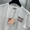 即発送 ミュウミュウ 刺繍入りコットンTシャツ 偽物 myf59063 - 画像 (3)