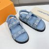 ★日本!!人気！ルイヴィトン パナマ ライン サンダル モノグラム ブルー 偽物 1A9IML - 画像 (3)