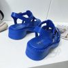 目を惹くカラープラダ ラバーウェッジプラットフォーム サンダル 偽物 puz41356 - 画像 (4)