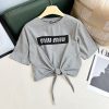素敵なミュウミュウ 偽物 Cotton ロゴコットンTシャツ myz72363 - 画像 (3)